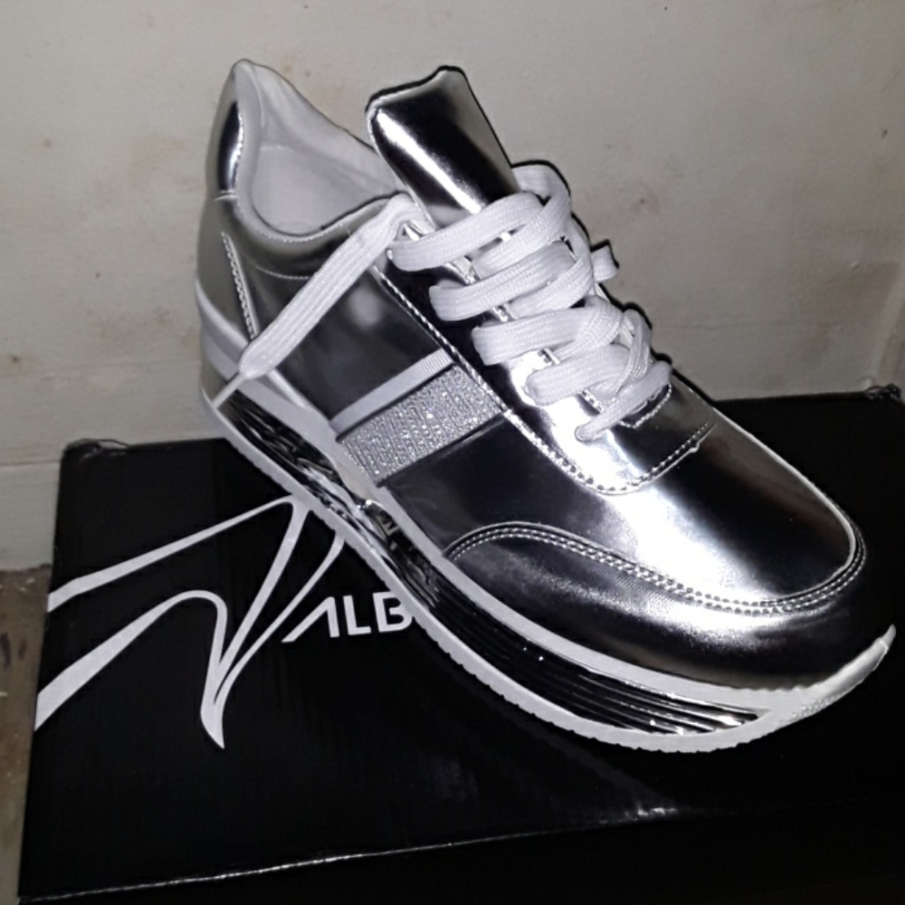 Silver platform shoes